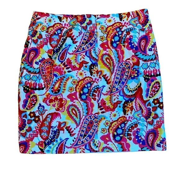 Talbots Paisley Mini Skirt Size 6 P - Picture 2 of 4